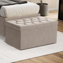 Calçadeira Sagitarius 90 para Cama de Solteiro Sued Bege Aradecor Calçadeira Sagitarius 90 para Cama de Solteiro Sued Bege Aradecor