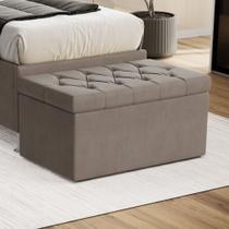 Calçadeira Sagitarius 90 para Cama de Solteiro Sued Capuccino Aradecor Calçadeira Sagitarius 90 para Cama de Solteiro Sued Capuccino Aradecor