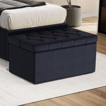 Calçadeira Sagitarius Estofada 90 para Cama Box de Solteiro A-019 Couro Artificial Azul Aradecor Calçadeira Sagitarius Estofada 90 para Cama Box de Solteiro A-019 Couro Artificial Azul Aradecor