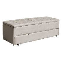 Calçadeira Sapateira Baú Solteiro 90cm Capitonê Luna Veludo - Loja Sheep