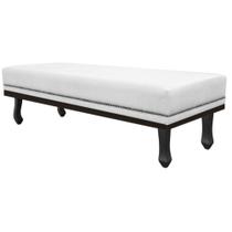 Calçadeira Solteiro Orlando P02 90 cm para cama Box Sintético Branco - Amarena Móveis