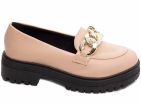 Calçado Mocassim Feminino Tratorado Rose Sapato Corrente Dourada Koiseradashop 355.10B