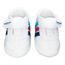 Calçado Tênis Bebe Kids Baby Tam14ao17 tiras autocolantes Branco 3Faixas