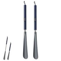 Calçador de Sapato Extensivel Kit 2 Espatulas Auxilia Idosos Pcd Gravida Cadeirante Obesos Confortavel Tenis Sapatenis