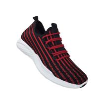 Calçados esportivos para homens Black Red Stripes 3205 Calçados esportivos para homens Black Red Stripes 3205