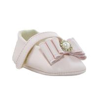 Calçados Sapatinho de Bebê Bicho de Pé - Sapatilha Feminina c/ Laço Triplo, Pérolas e Strass - Sintético - Rosa Bebê Calçados Sapatinho de Bebê Bicho de Pé - Sapatilha Feminina c/ Laço Triplo, Pérolas e Strass - Sintético - Rosa Bebê