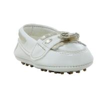 Calçados Sapatinho de Bebê - Mocassim Feminimo - Bicho de Pé - Sintético Sola de Borracha - Creme e Ouro Ligth