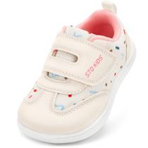 Calçados STQ KIDS para Crianças Pequenas Bege com Bico Largo e Solado Antiderrapante