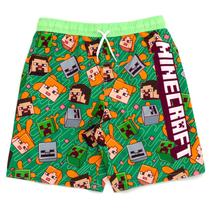 Calção de banho com calção de banho UPF 50+ para meninos Minecraft Calção de banho com calção de banho UPF 50+ para meninos Minecraft
