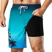 Calção de banho masculina BRISIRA com forro de compressão