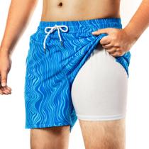 Calção de banho masculina BRISIRA com forro de compressão