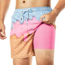 Calção de banho masculina BRISIRA com forro de compressão