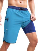 Calção de banho masculina SILKWORLD Quick Dry Blue