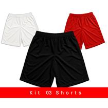 Calção futebol Short Masculino kit 03 unidades oferta! Calção futebol Short Masculino kit 03 unidades oferta!