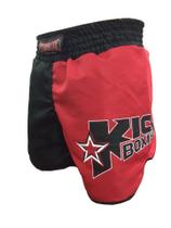 Calção Short Kickboxing - Starfighter- Cavado - Preto/Verm - Toriuk