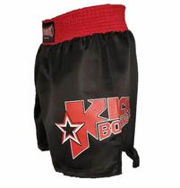 Calção Short Kickboxing Starfighter Preto Cintura Vermelha - Toriuk