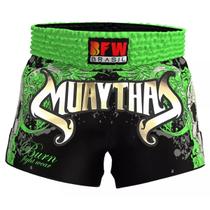 Calção Short Muay Thai em Poliéster - Green War Premium BFW