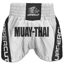 Calção Short Muay Thai Premium BR - Branco/Preto - UPPERCUT