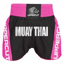 Calção Short Muay Thai Premium Br - Preto/Rosa- Uppercut