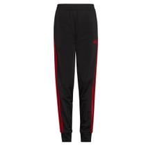 Calças Adidas Boys' Iconic Tricot Jogger Track pretas e vermelhas