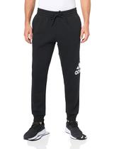Calças adidas Essentials, lã, punho cônico, logotipo grande, masculinas, pretas