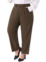 Calças Agnes Orinda Plus Size de cintura elástica de alta elasticidade para mulheres, café Calças Agnes Orinda Plus Size de cintura elástica de alta elasticidade para mulheres, café