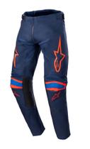 Calças Alpinestars Youth Racer - Infantil, Azul Marinho/Laranja - Tamanho 28