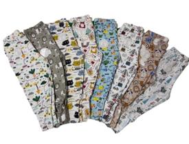 Calças Bebe Vira Pé Baby History Tamanho RN ao GG Colorido