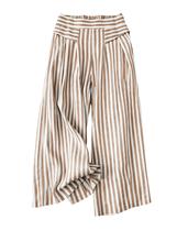 Calças Bianstore Culottes casuais soltas listradas para mulheres