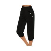 Calças Capri De Cintura Alta plus Size Em Cor Sólida, Confortáveis E Soltas, Moda Casual Para Calças Capri De Cintura Alta plus Size Em Cor Sólida, Confortáveis E Soltas, Moda Casual Para