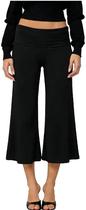 Calças Capri Gaucho Yiulangde Low Rise Yoga para mulheres pretas Calças Capri Gaucho Yiulangde Low Rise Yoga para mulheres pretas
