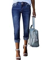 Calças Capri Sidefeel Zimbaplatinum de cintura alta para mulheres Calças Capri Sidefeel Zimbaplatinum de cintura alta para mulheres