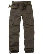 Calças cargo AKCARGO masculinas de ajuste descontraído Camo Work Army Green 32