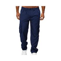 Calças Cargo Casuais Masculinas De Verão, Soltas, Retas, Com Múltiplos Bolsos, Duráveis, Para