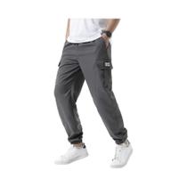 Calças Cargo Casuais Masculinas Para Primavera E Outono, Tamanhos S-2XL, Joggers Com Cordão Na