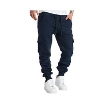 Calças Cargo Casuais Masculinas Para Primavera E Outono, Tamanhos S-2XL, Joggers Com Cordão Na Calças Cargo Casuais Masculinas Para Primavera E Outono, Tamanhos S-2XL, Joggers Com Cordão Na