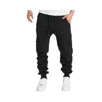 Calças Cargo Casuais Masculinas Para Primavera E Outono, Tamanhos S-2XL, Joggers Com Cordão Na
