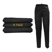 Calças Cargo Clássicas Natural Uniforms para Chef 3 Unidades Preto Calças Cargo Clássicas Natural Uniforms para Chef 3 Unidades Preto