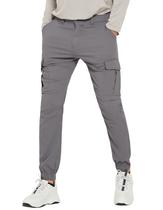 Calças cargo de caminhada PULI Lightweight Quick Dry para homens, cinza 30