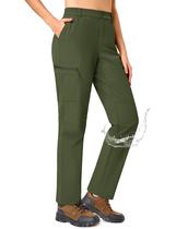 Calças cargo de caminhada TACVASEN femininas resistentes à água ArmyGreen