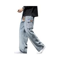 Calças Cargo De Perna Larga 8XL Para Homens, Soltas, Casuais, Em Cores Sólidas, Com Bolsos, Moda De