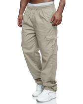 Calças cargo, descontraídas, calças de moletom esportivas masculinas, bege, 3GG