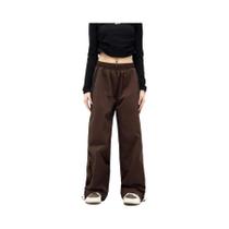 Calças Cargo Femininas De Perna Larga Com Cordão E Cintura Elástica Estilo Streetwear Y2K Joggers