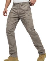 Calças cargo FREE SOLDIER resistentes à água para homens, cáqui, 40 L x 32 L