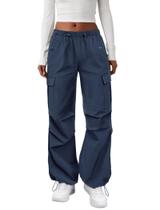 Calças Cargo Impermeáveis Femininas para Trilhas COPYLEAF Azul Marinho