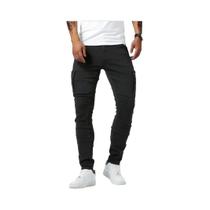 Calças Cargo Jeans Slim Fit Masculinas 2025 Estilo Urbano Cintura Média Com Múltiplos Bolsos Joggers