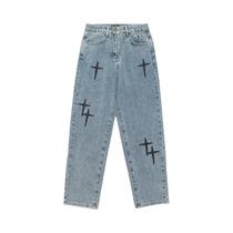 Calças Cargo Masculinas De Perna Larga Pretas, Jeans Soltos E Retos, Moda Coreana, Streetwear Calças Cargo Masculinas De Perna Larga Pretas, Jeans Soltos E Retos, Moda Coreana, Streetwear