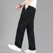 Calças Cargo Masculinas De Tamanho Grande, Casuais, Soltas, Retas, De Algodão, Com Bolsos Com Zíper,