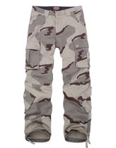 Calças Cargo Masculinas Match Camuflagem Selvagem Bege