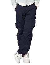 Calças Cargo Masculinas Match Navy 34, 100% Algodão Calças Cargo Masculinas Match Navy 34, 100% Algodão